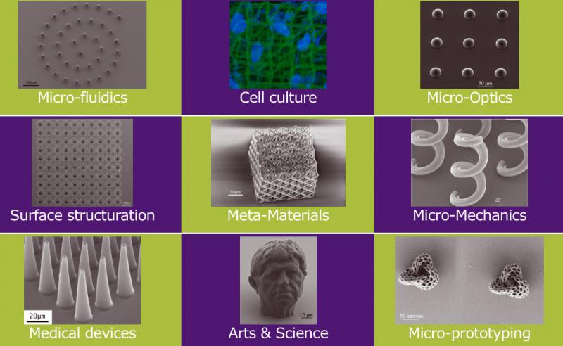 микрооптика, микродатчики, метаматериалы, клеточная культура, тканевая инженерия, микроробототехника и микромеханика.