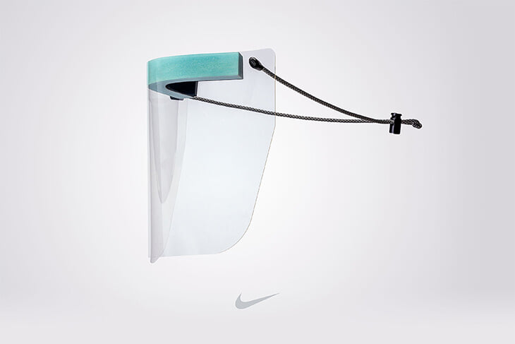 Nike выпустил экраны для лица из материалов для производства одежды и обуви.