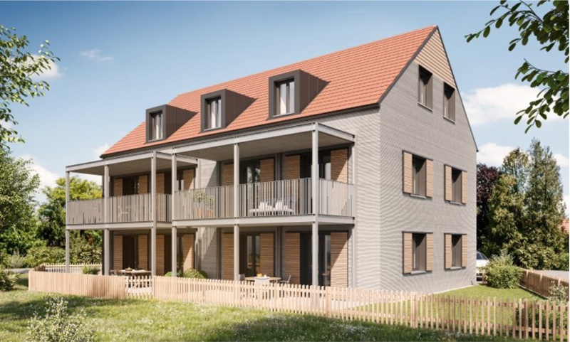 Рис. 9. Строительство компанией Beckum в Германии в 2020 г. трехэтажного дома с помощью тренажера 3D печати COBOD 