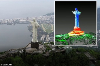 Впервые 3D-лазерные сканеры показали внутреннюю структуру статуи Христа-Искупителя в Бразилии