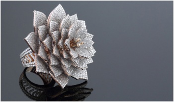 Бриллиантовое кольцо изготовлено с помощью 3D-печати