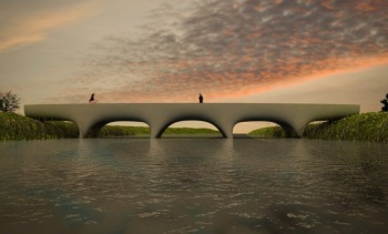 бетонный пешеходный мост, напечатанный на 3D-принтере