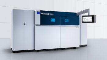 The TruPrint 5000 is built around a multi-laser principle with three scanner-guided, 500-watt Trumpf fibre lasers 